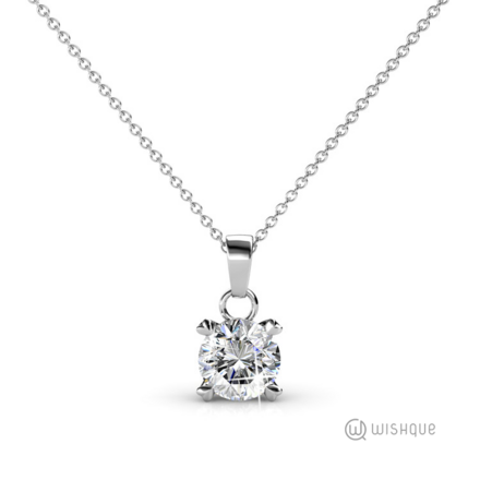 Sparkling Pendant With Cloe Crystals White-Gold Plated