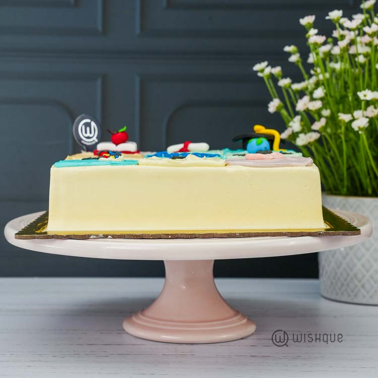 Happy Teacher's Day Celebration Ribbon Cake