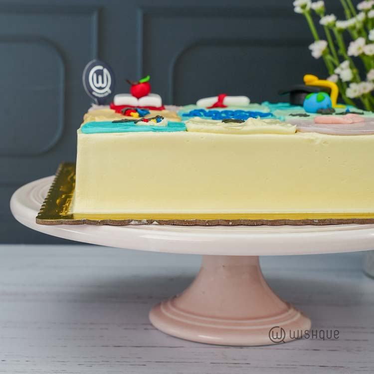 Happy Teacher's Day Celebration Ribbon Cake