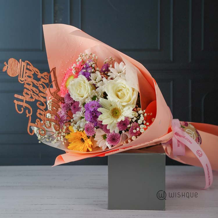 Happy Teacher's Day Gratitude  Floral Bouquet