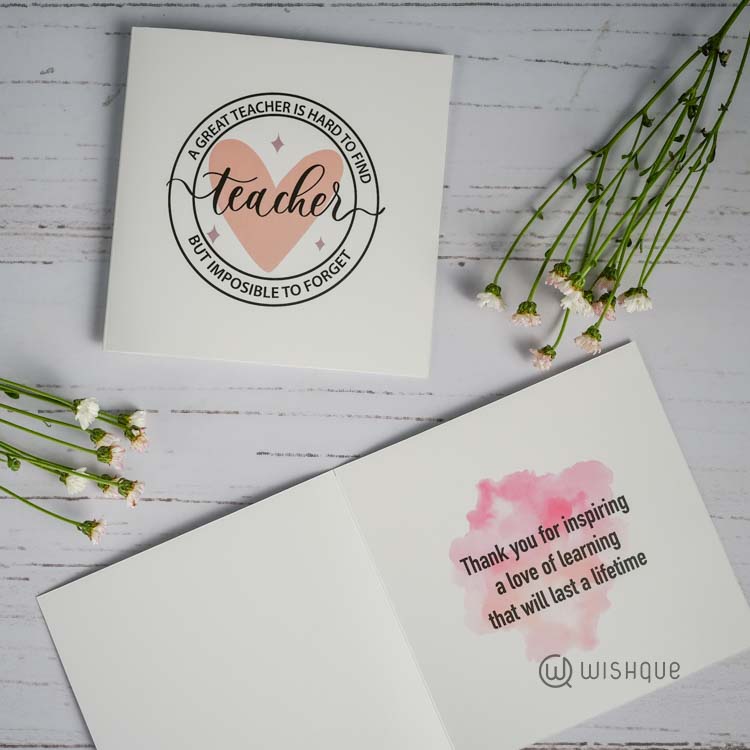 A Great Teacher's Hard To Find Printed Mug & Greeting Card