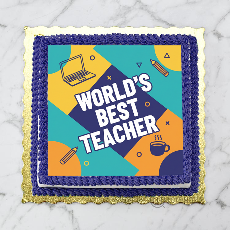 World's Best Teacher Edible Print Cake 1Kg