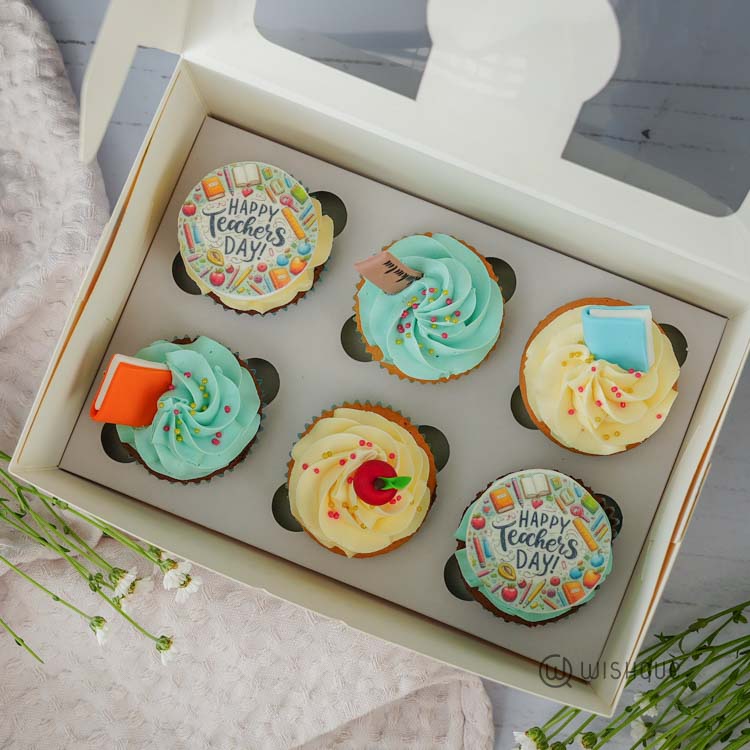 Happy Teacher's Day Cupcake Box of 6