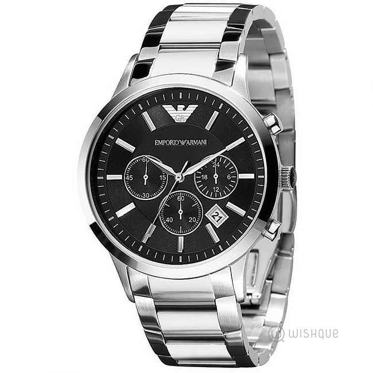 Emporio Armani Men's Black Dial Chronograph Watch AR2434