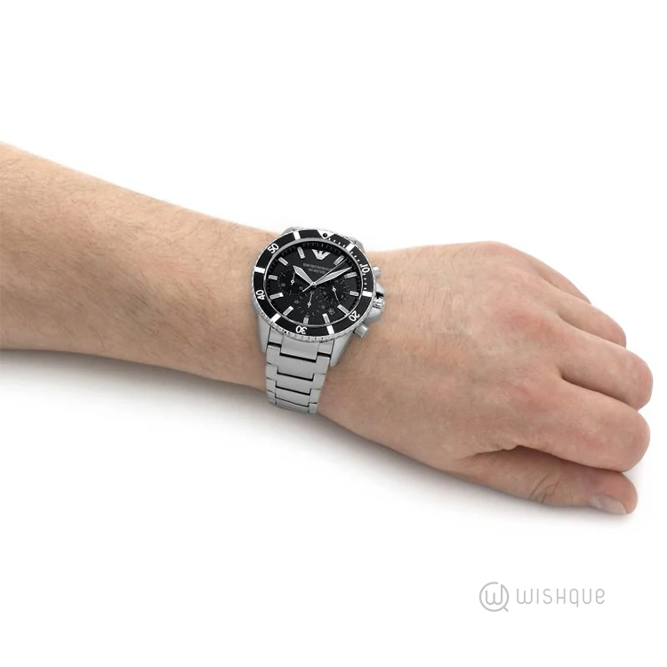 Emporio Armani AR11360 Black Chronograph Dial Stainless Steel Men's Watch