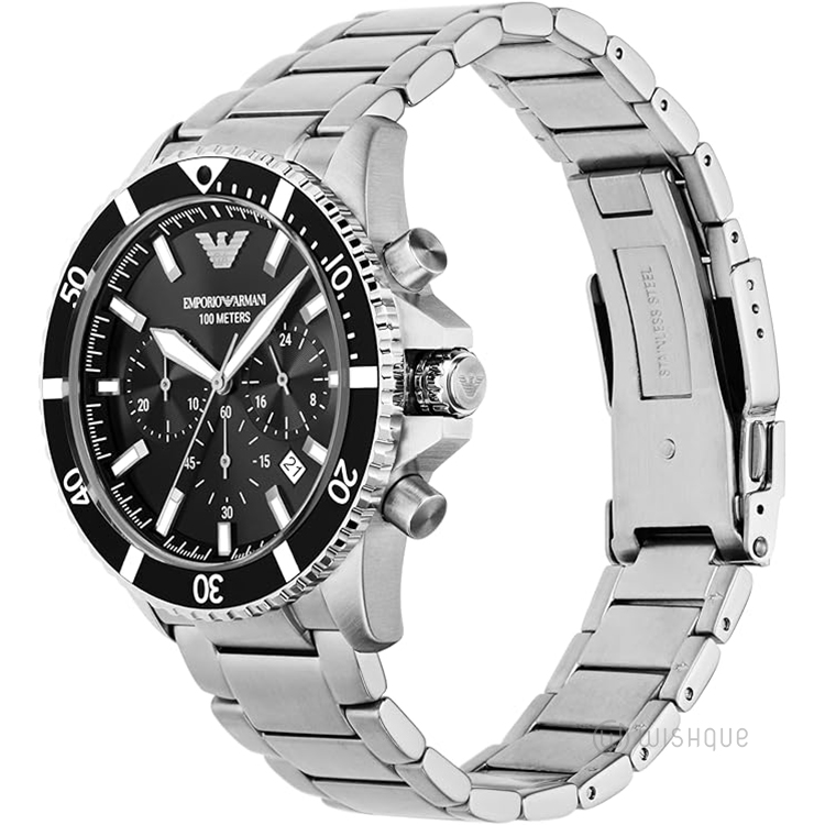 Emporio Armani AR11360 Black Chronograph Dial Stainless Steel Men's Watch
