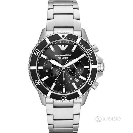 Emporio Armani AR11360 Black Chronograph Dial Stainless Steel Men's Watch