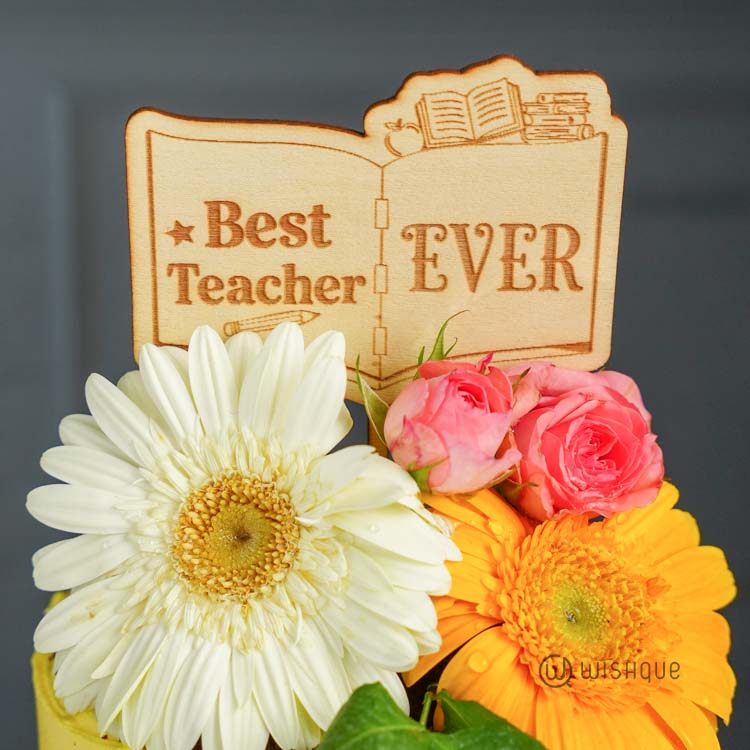 Best Teacher Ever Fresh Flower Mug Arrangement