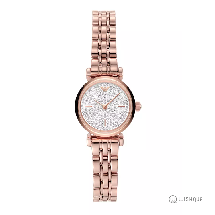 T-Bar Rose Gold Tone And White Dial Ladies Watch AR11266
