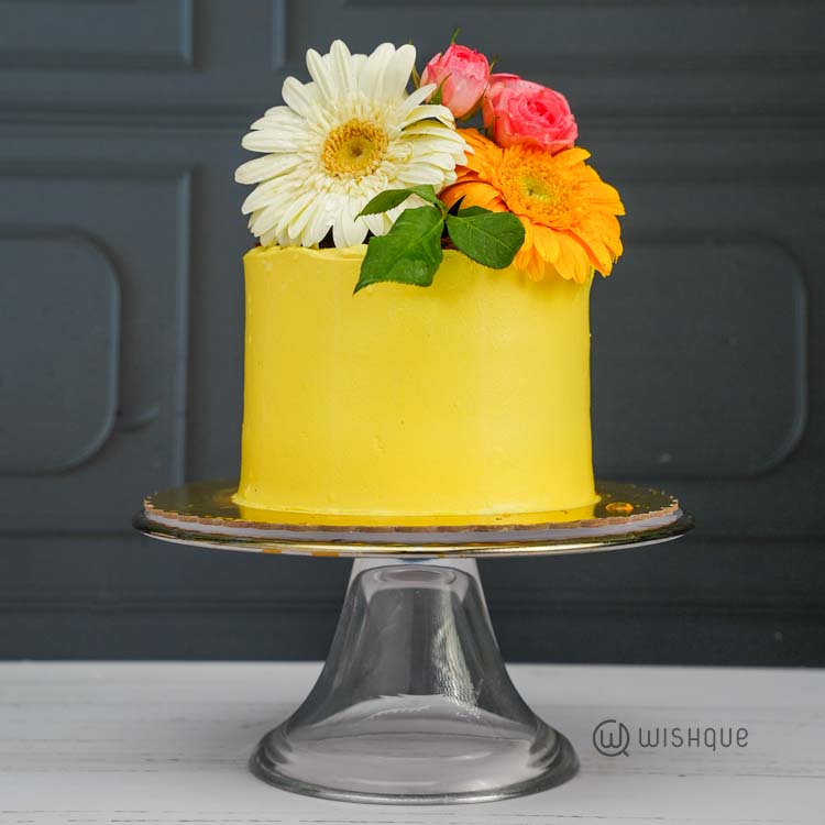 Yellow Bloom Chocolate Pot Cake