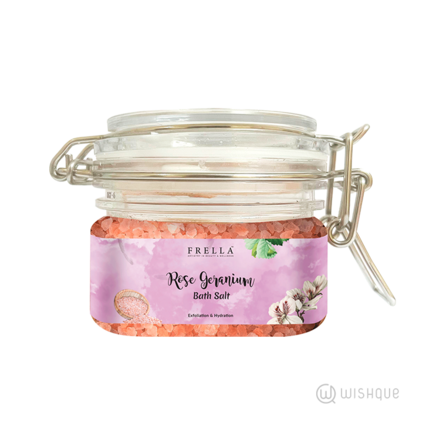Frella Bath Salt With Rose Geranium Essential Oil 150g