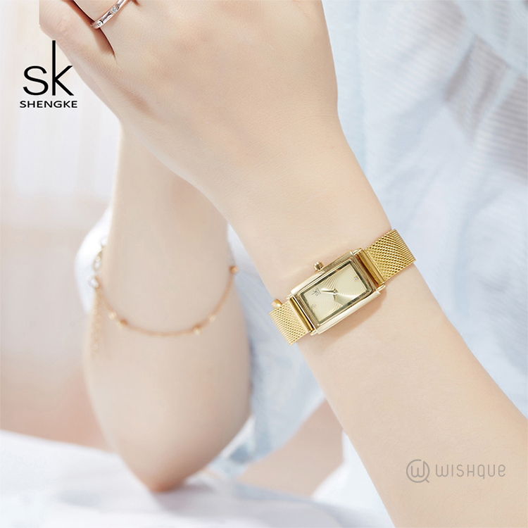 SK Gold Slim Watch For Women - K0119L02