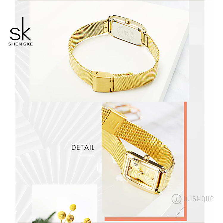 SK Gold Slim Watch For Women - K0119L02