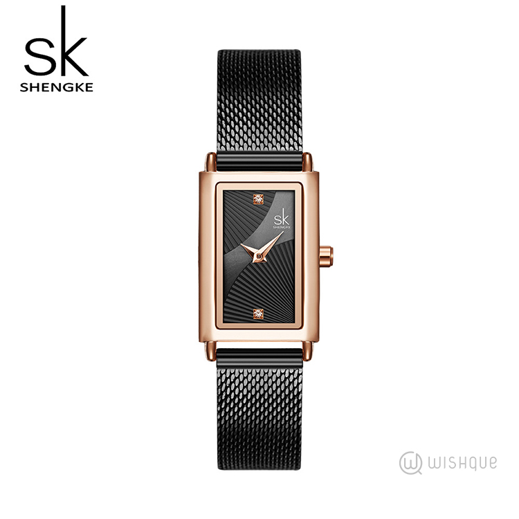 SK Black Slim Watch For Women - K0119L03