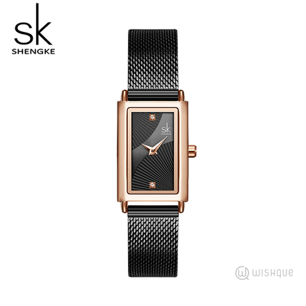 SK Black Slim Watch For Women - K0119L03