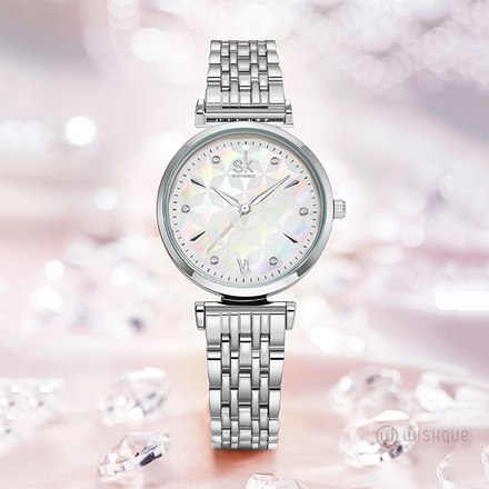 SK Bracelet Women Watch Silver Classical Wristwatch K0136L01