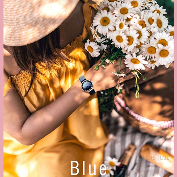 SK Blue Women Watch With Cutting Glass K0099L03