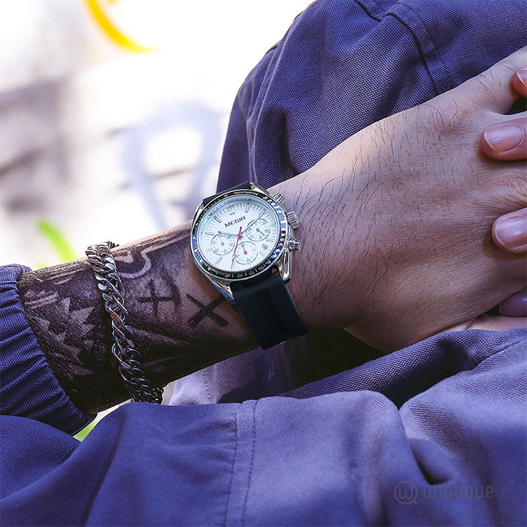 MEGIR Men's Sport & Business Silicone Strap Watch