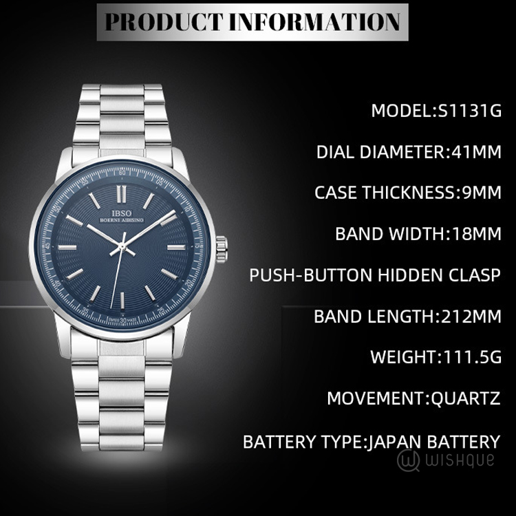 IBSO Business Male Stainless Steel Wristwatch 1131004