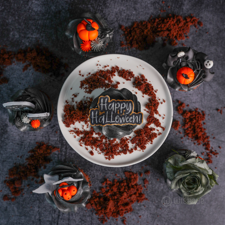 Happy Halloween Midnight Chocolate Cupcake Box of 6