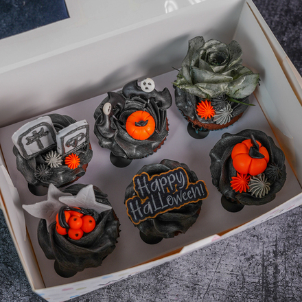 Happy Halloween Midnight Chocolate Cupcake Box of 6