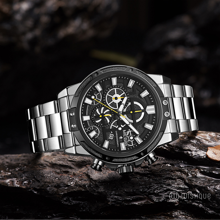 MEGIR Men's Stainless Steel Business Quartz Watch