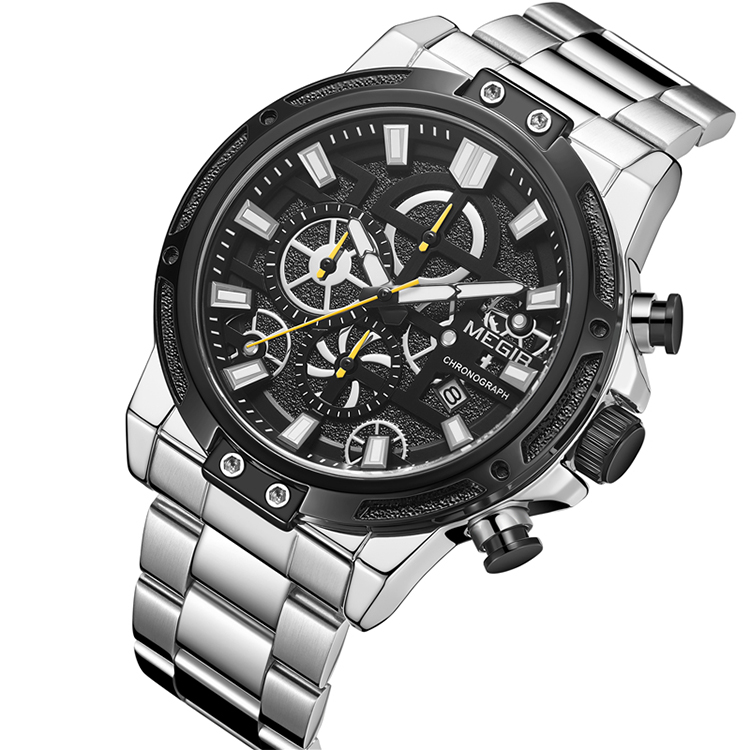 MEGIR Men's Stainless Steel Business Quartz Watch