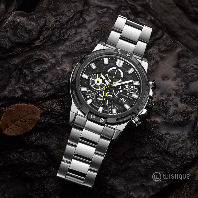 MEGIR Men's Stainless Steel Business Quartz Watch