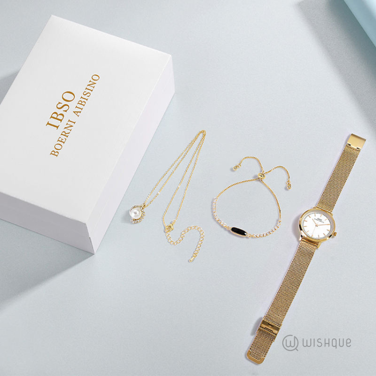 IBSO Ladies Quartz Gold Jewellery Set GD3628-1
