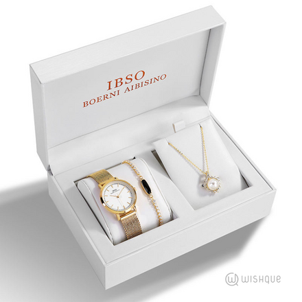 IBSO Ladies Quartz Gold Jewellery Set GD3628-1