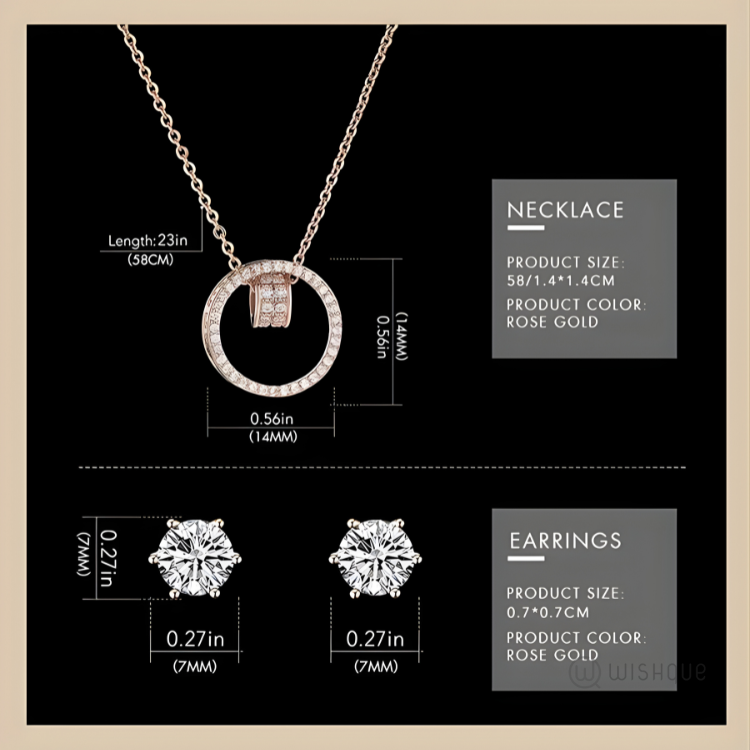 IBSO Ladies Quartz Rose Gold Watch And Jewelry Gift Set 6520-1