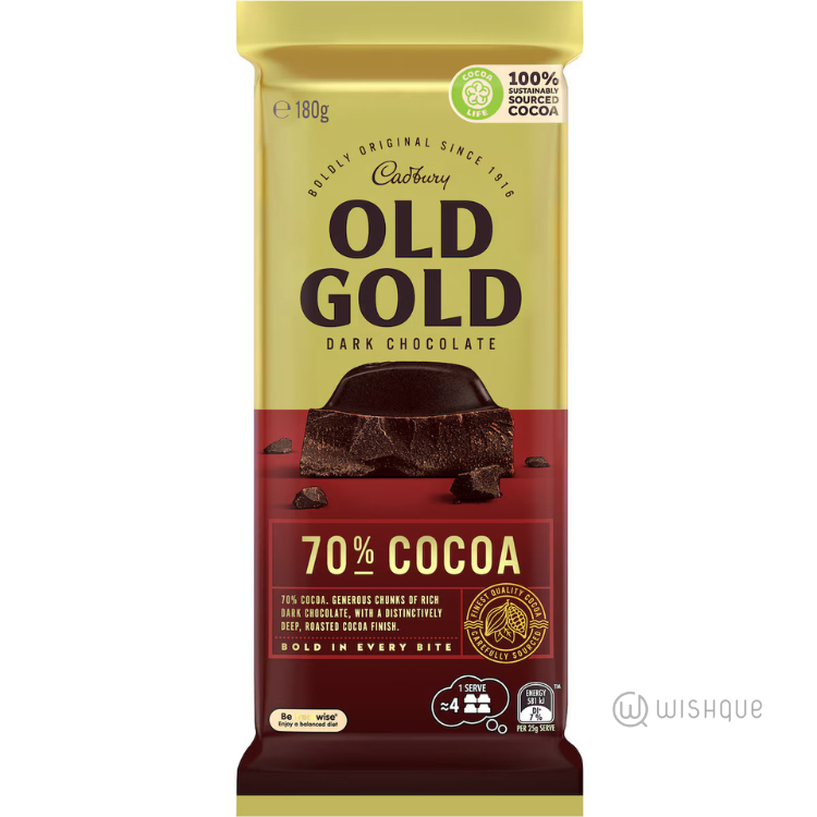Cadbury Old Gold 70% Cocoa Chocolate Block 180g