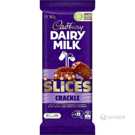 Cadbury Dairy Milk Slices Crackle Chocolate Block 165g