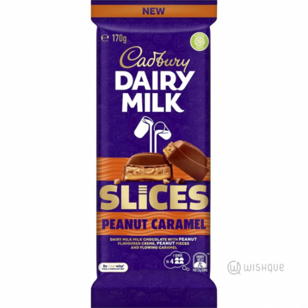 Cadbury Dairy Milk Slices Peanut Caramel Chocolate Block 170g
