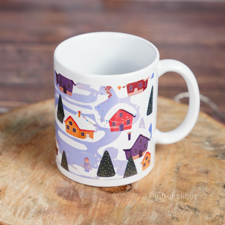 Merry Christmas And Happy New Year Winter Village Printed Mug