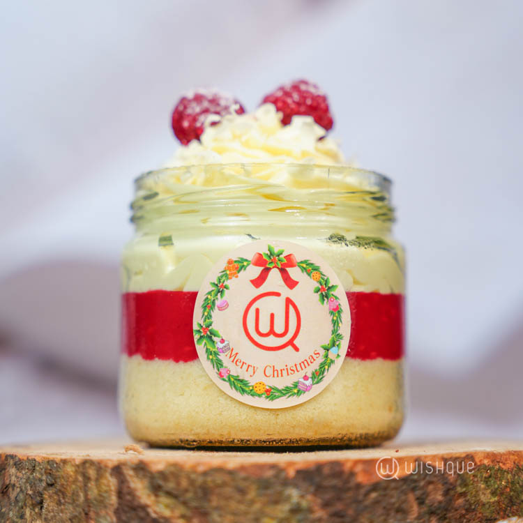 Raspberry White Chocolate Mousse Cake Jar