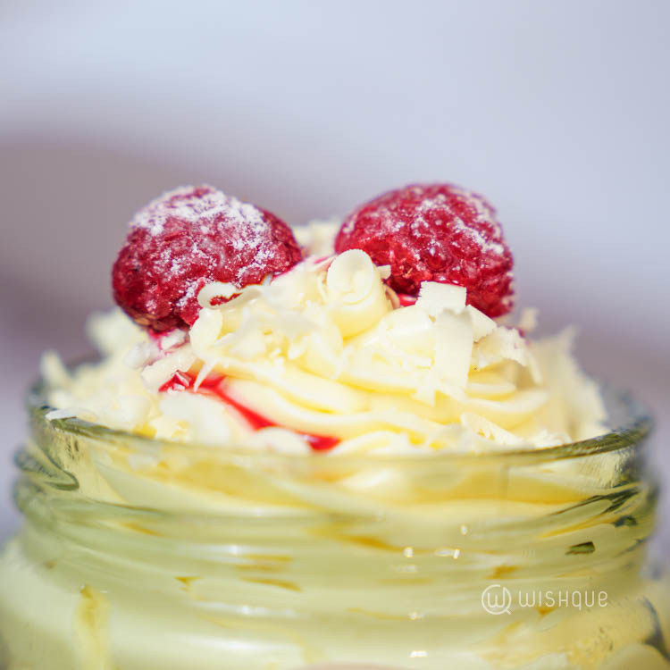 Raspberry White Chocolate Mousse Cake Jar