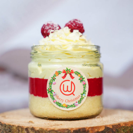 Raspberry White Chocolate Mousse Cake Jar