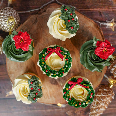 Christmas Winter Botanical Cupcake Box of 06