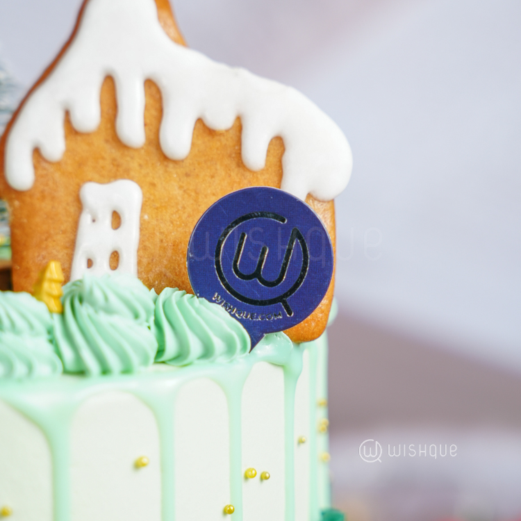 Twinkling Stars Gingerbread Forest Christmas Ribbon Cake