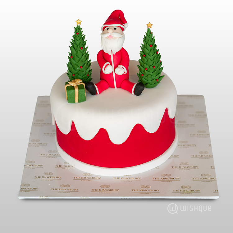 Merry Santa Ribbon Cake