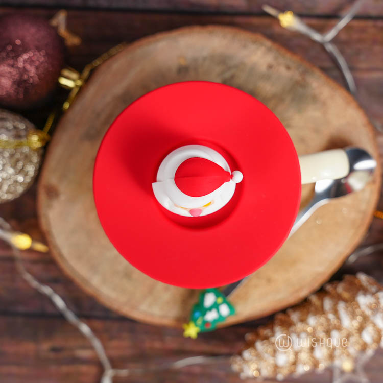 Festive Christmas Themed Ceramic Coffee Mug - Red