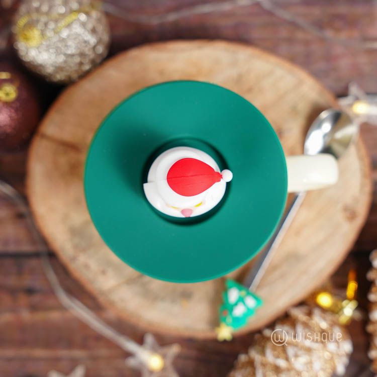 Festive Christmas Themed Ceramic Coffee Mug - Green