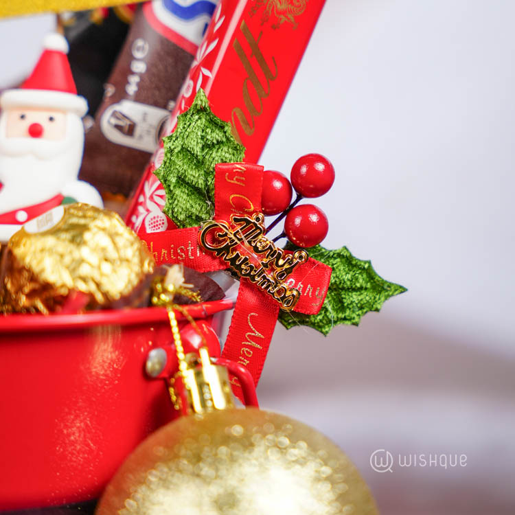 Red Santa Suit Winter Bucket