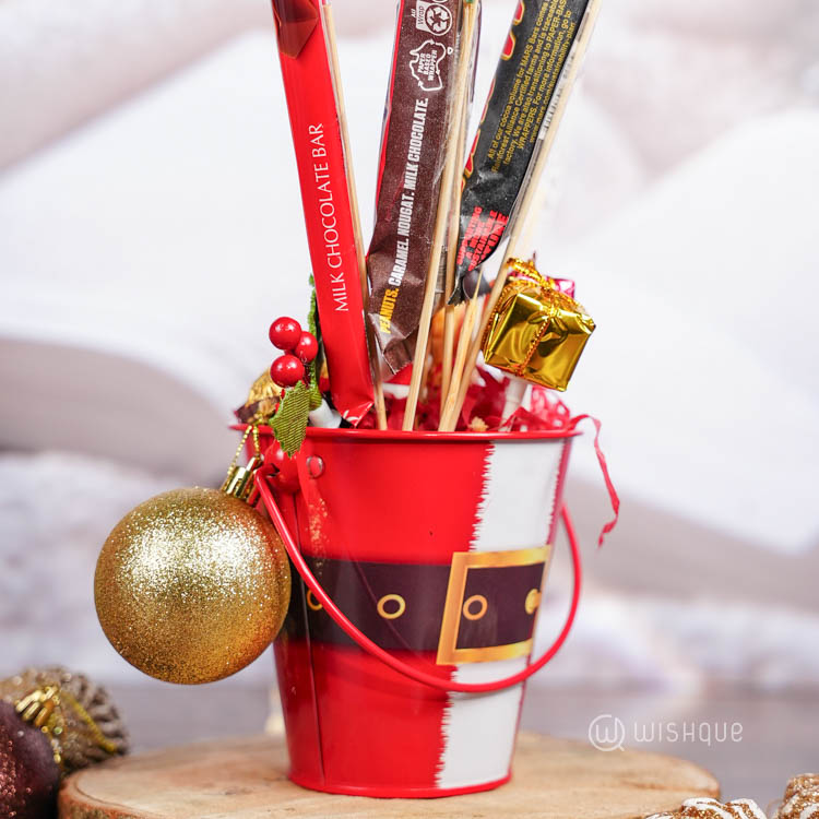 Red Santa Suit Winter Bucket