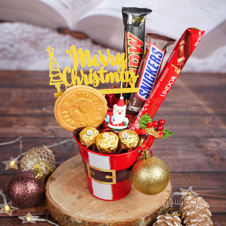 Red Santa Suit Winter Bucket