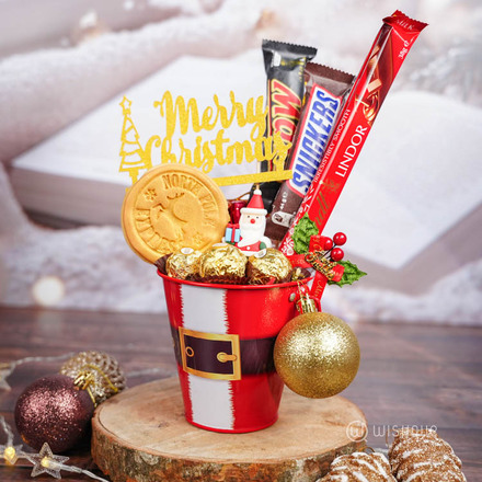 Red Santa Suit Winter Bucket