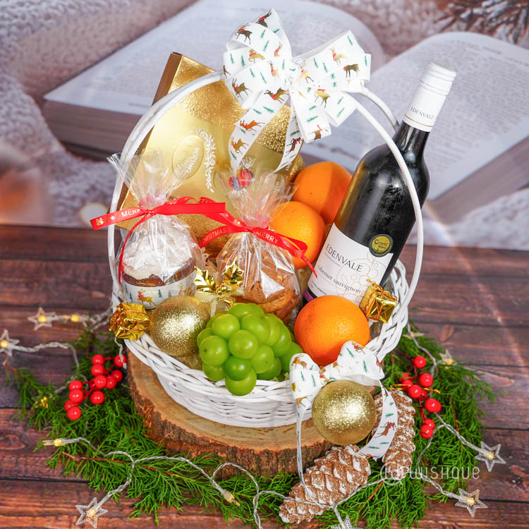 Golden Yuletide Snowy Treasure Bucket