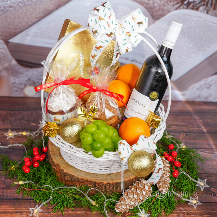 Golden Yuletide Snowy Treasure Bucket