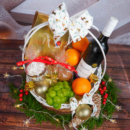 Golden Yuletide Snowy Treasure Bucket